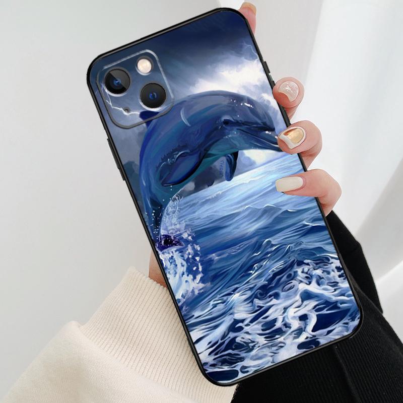 Милый Чехол для Телефона с Дельфином и Океаном Для iPhone 17 Pro Max 15 14 13 11 12 16 Pro Max mini 15 16 Plus 16e 17 Air Cover
