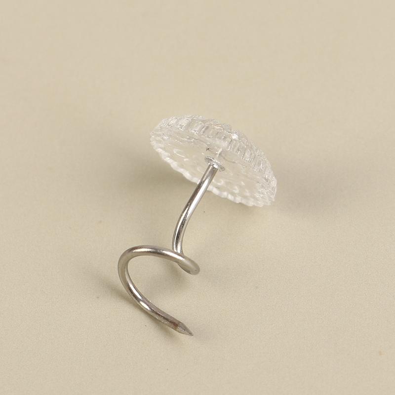 100 шт. прозрачных головок, закручивающиеся штифты, фиксированные для обивки, одеял, стульев, диванов, декора