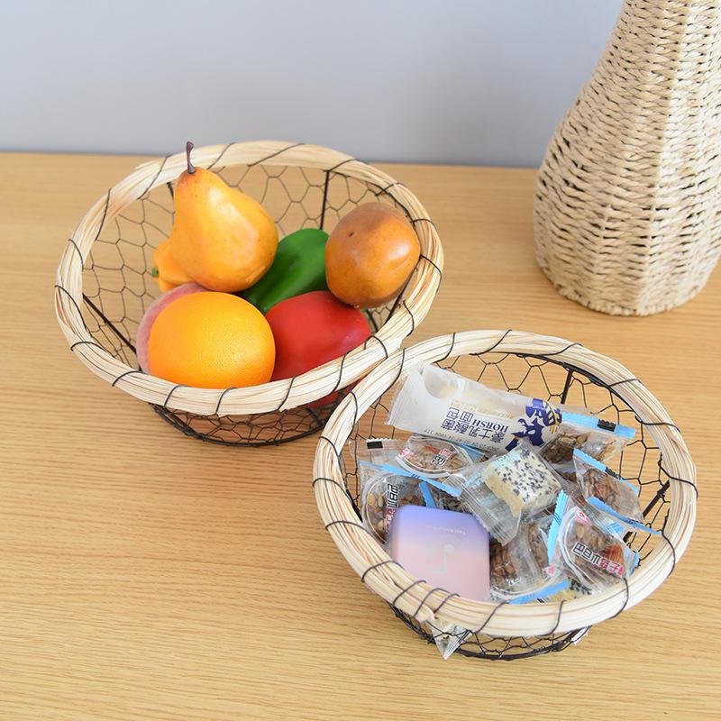 Wrought Iron Storage Basket for Bread, Pastries, Snacks, Fruits, Vegetables, and Eggs.