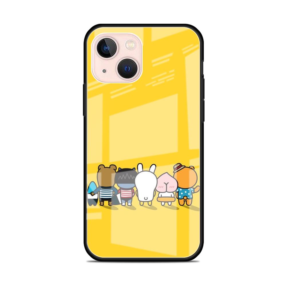 Стеклянный чехол для Apple iPhone 14 13 Pro 11 12 7 8 Plus SE 2022 XR X XS Max 6 6S закаленный чехол для телефона Kakao Friends