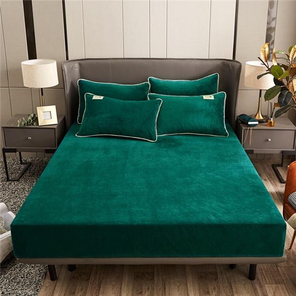 2025 New Bed Cover Flannel Bed Linen Elastic Fitted Sheet Soft Mattress Protector (Pillowcase Need Order)