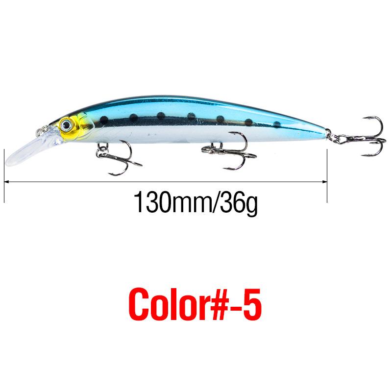 1 шт. 130 мм/36 г Имитация малек Рыболовная приманка Лазерная гравировка Дальний заброс Жесткая приманка с 3 тройными крючками Колеблющаяся Рыболовная Снасть