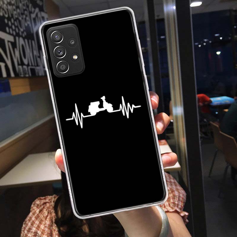 Чехол для телефона с рисунком «Сердцебиение мотоцикла» для Samsung A54 A57 A37 A17 A14 A15 A12 A24 A34 A55 A35 A25 A52S A07 A05S A04S A22 A32 A72 Galax