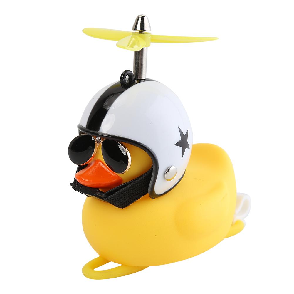 Автомобильные аксессуары Желтая утка со шлемом для мотоцикла/велосипеда с фарами Автомобильные аксессуары Утка в машине Украшение салона автомобиля