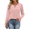 Women's Loose Comfortable Casual Fashion V-Neck Solid Color Long Sleeve Top
