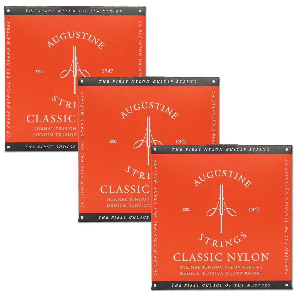 AUGUSTINE Classical Guitar Strings Box Red Set 3-Pack
