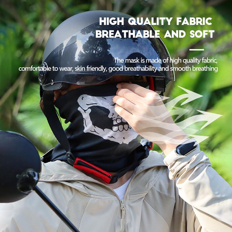 3PCS Bike Face Mask Bicycle Skull Wrap Scarf Motorcycle Mask Helmet Face Shield Washable Headband Breathable Cycling Equipment