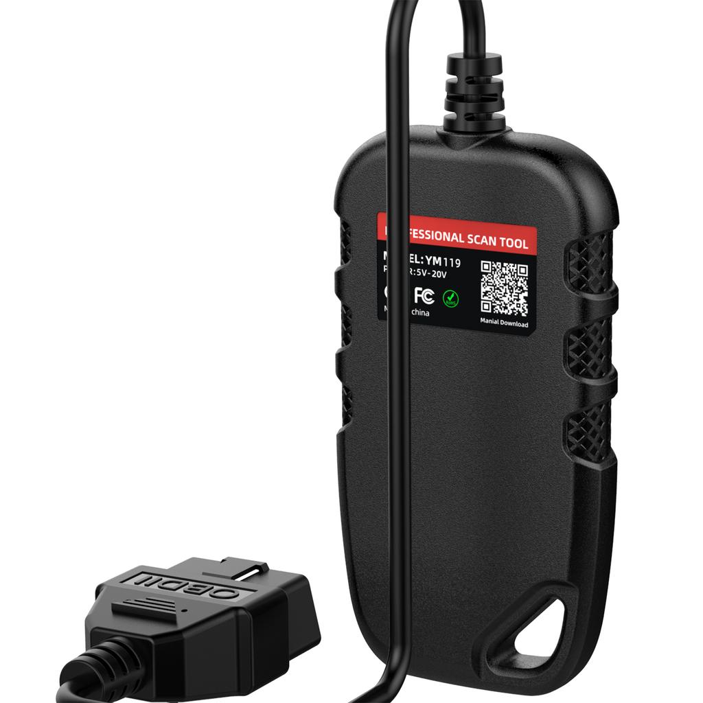 Сканер OBD II, Считыватель кодов неисправностей двигателя автомобиля, Тестер аккумулятора, Диагностический сканер CAN для бензиновых автомобилей 12 В, Черный