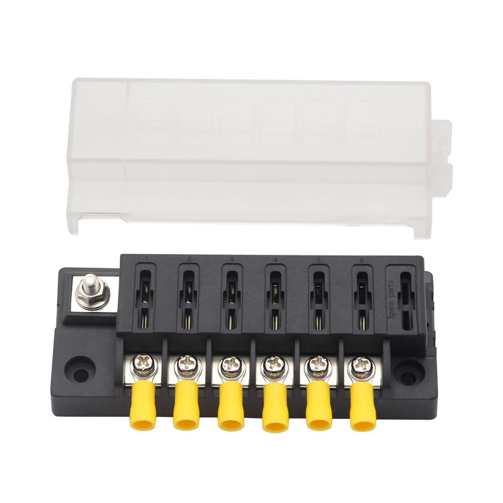 6-Way Compact Fuse Box with Single Input and 6 Outputs 32V DC For ATO ATC fuses