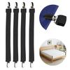 Set of 4 Bed Sheet Clips, Futon Clips, Prevents Futons from Slipping, Elastic Corner Clips, Anti-Slip for Bed Sheets and Blankets, Black