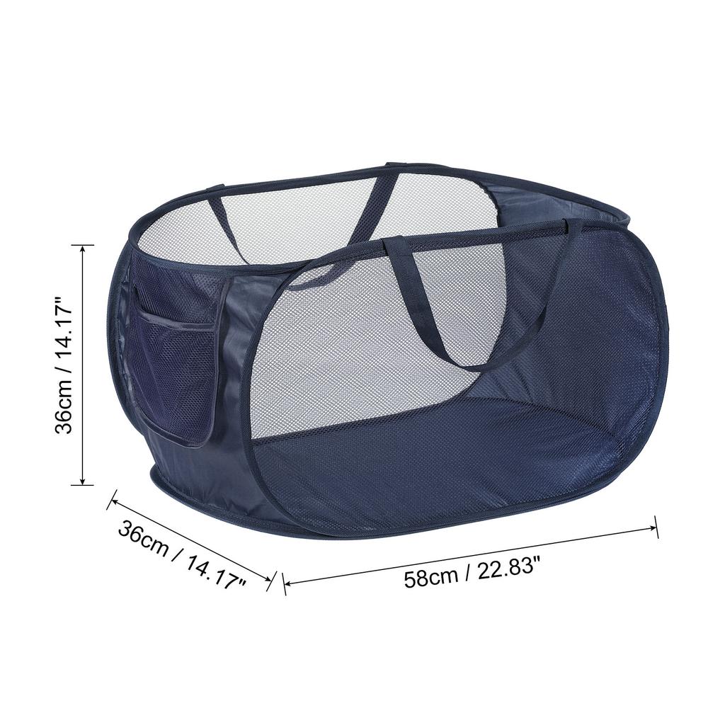 Home Bathroom Mesh Storage Basket Mesh Laundry Hamper Collapsible Laundry Baskets Bag for Laundry Room Travel 36 x 36 x 58cm
