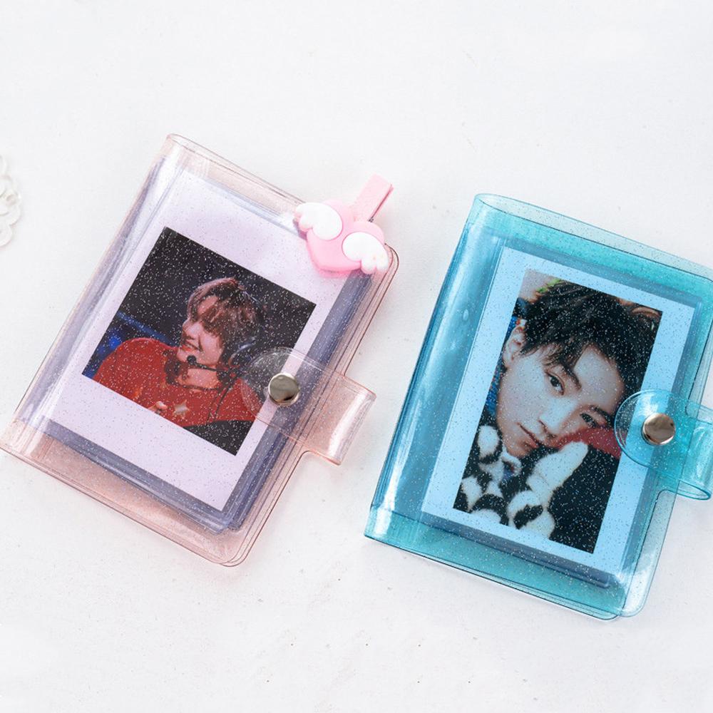 Transparent Glitter Jelly Color Binders Albums Photo Album Card Holder Card Stock Mini Photo Album