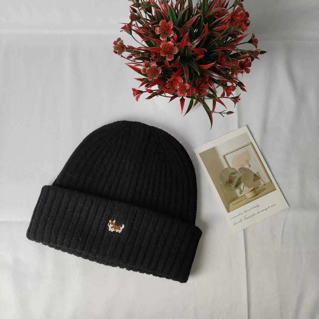 Autumn and winter new men's and women's trendy brand retro hip-hop couple cold hat puppy corgi versatile warm knitted wool hat