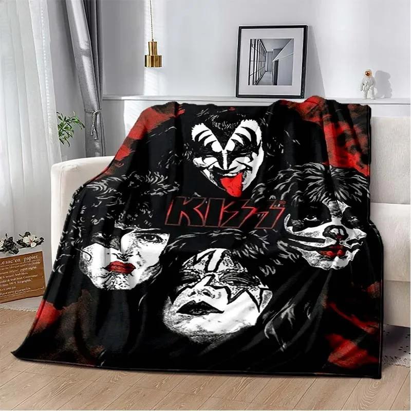 Плед с узором группы KISS Легкий плед для гостиной, спальни, детской комнаты Теплый плед Рождественский подарок
