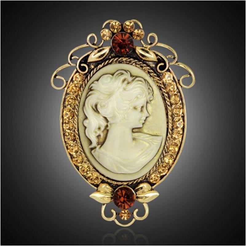 Bohemian Vintage Figure Beauty Brooch Pins Brand Jewelry Queen Figure Brooches For Women Bride Wedding Party Jewelry Gifts