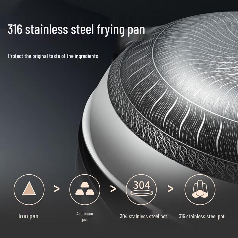 COOKER KING 32cm Non-stick Stainless Steel Wok