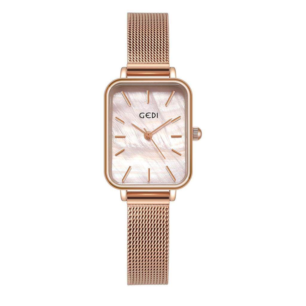 Gedi Women's Ultra-Thin Quartz Mesh Band Waterproof Watch