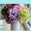 Lifelike Silk Hydrangea Flowers 18in Realistic Wedding Home Decor Photography Props Gift