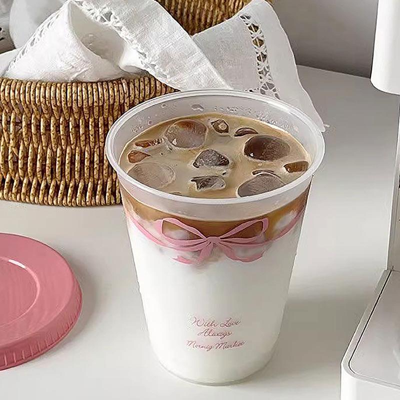 Kawaii стакан для воды с крышкой и соломинкой для кофе, сока, молока, чая, симпатичная пластиковая бутылка для воды, портативная многоразовая бутылка для питья, не содержит BPA