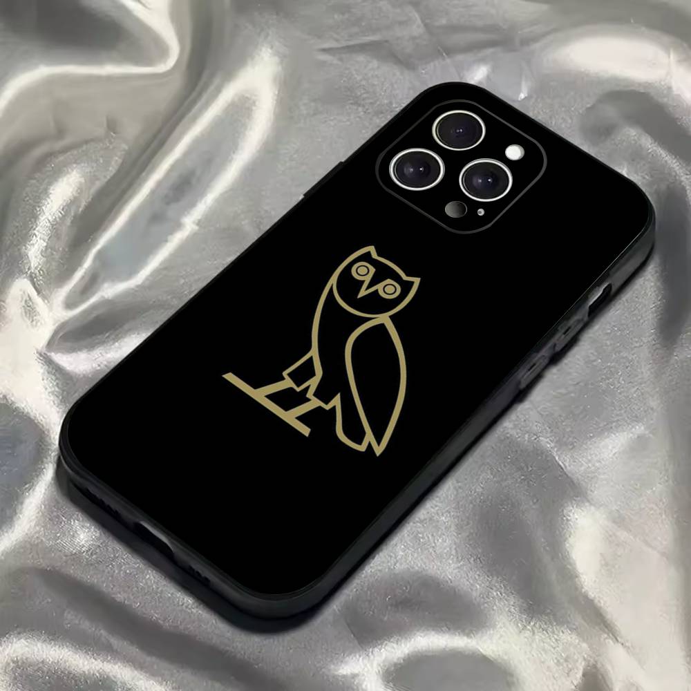 Чехол для телефона Drake O-OvO OWL для iPhone 16,15,14,13,12,11, Pro, Max, Plus, X, XS, SE4, E, Mini, Мягкий черный чехол