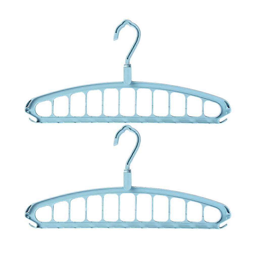 Rotatable Hanger Folding Storage Hangers for Home Use 2Pcs Light Blue