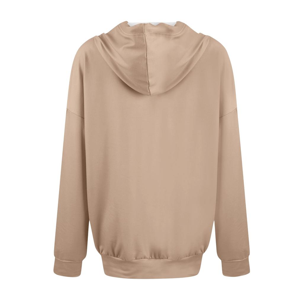 Women's Casual Fashion Solid Color Long Sleeve Pullover Hoodies Sweatshirts