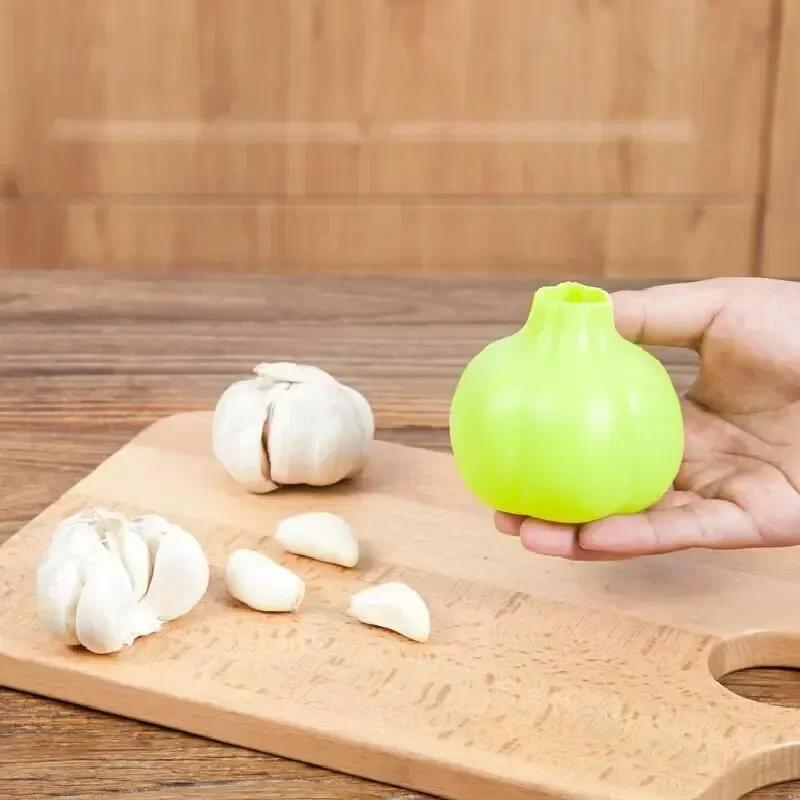 Силиконовый чесночница без рук Съедобный силикагель Ручной мешок для чистки чеснока Быстро потрите и очистите кухонные овощи Инструменты Гаджеты