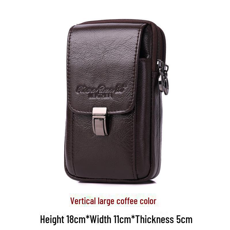 Мужская кожаная поясная сумка Xiaoduoli для мобильных телефонов 5,5"/6,5" с ремнем, держателем удостоверения личности из коровьей кожи 