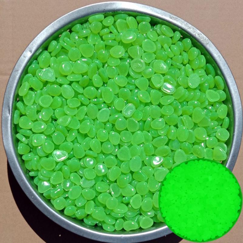 100 шт./пакет смешанные цвета наружные светящиеся камни светятся в темноте садовая галька