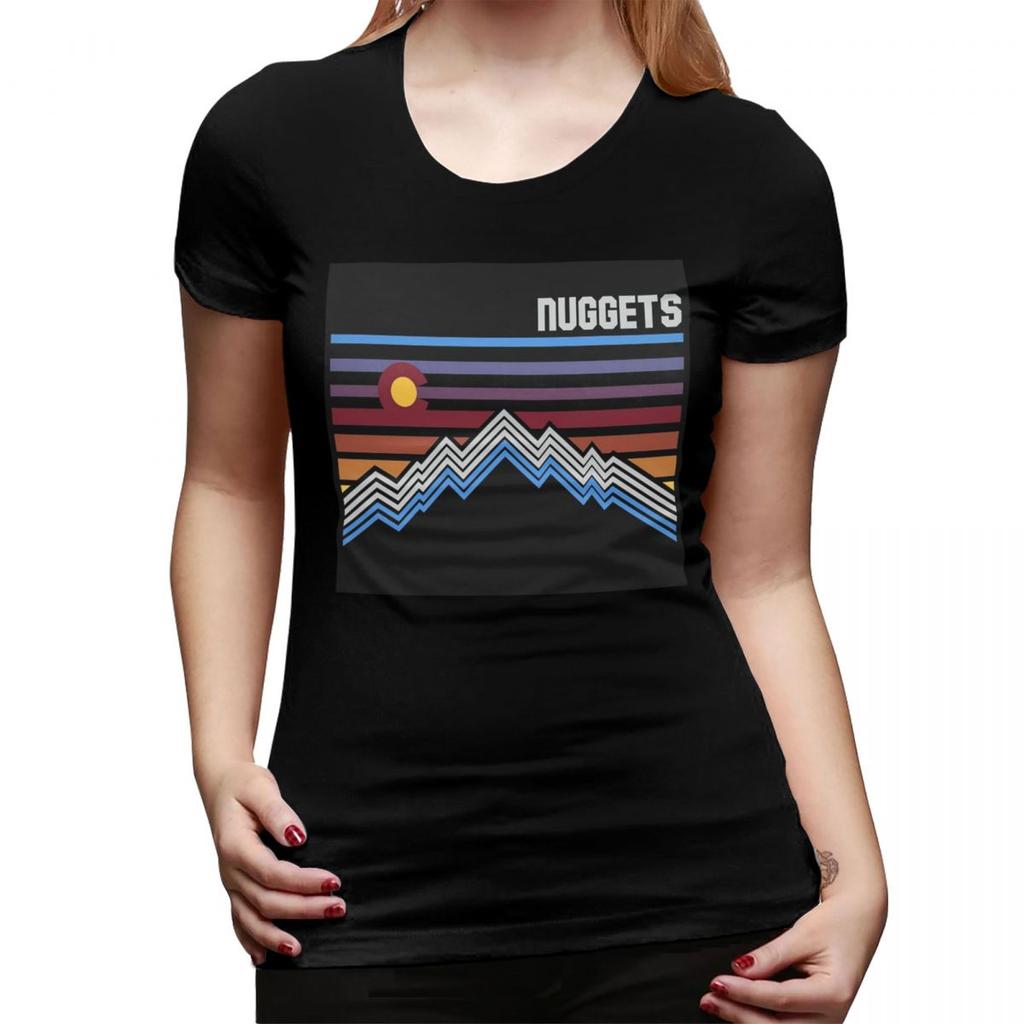 Denver Nuggets TShirt for Women Round Neck Streetwear T Shirts Womens Tees Short Summer Clothes Tops