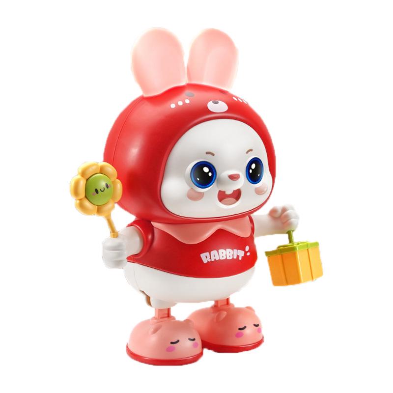 Электрическая танцующая игрушка-кролик для малышей: Побуждает к подъему, перекатыванию, ползанию со звуком и движением