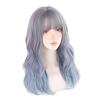 Sizuuenn Lolita Ladies Полный парик с длинными вьющимися волосами, челкой, серо-голубым градиентом, готическая Лолита, маленькое лицо, модный термостойкий парик с высоким