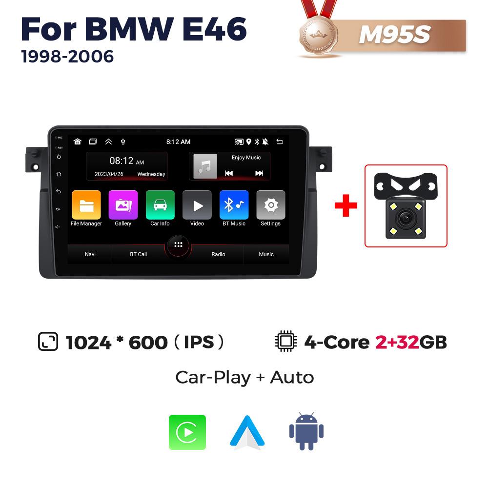 NaviFly GPS автомобильное стерео радио для BMW E46 M3 318/320/325/330/335 1998-2006 WIFI Android Smart System Carplay Auto 2 Din головное устройство