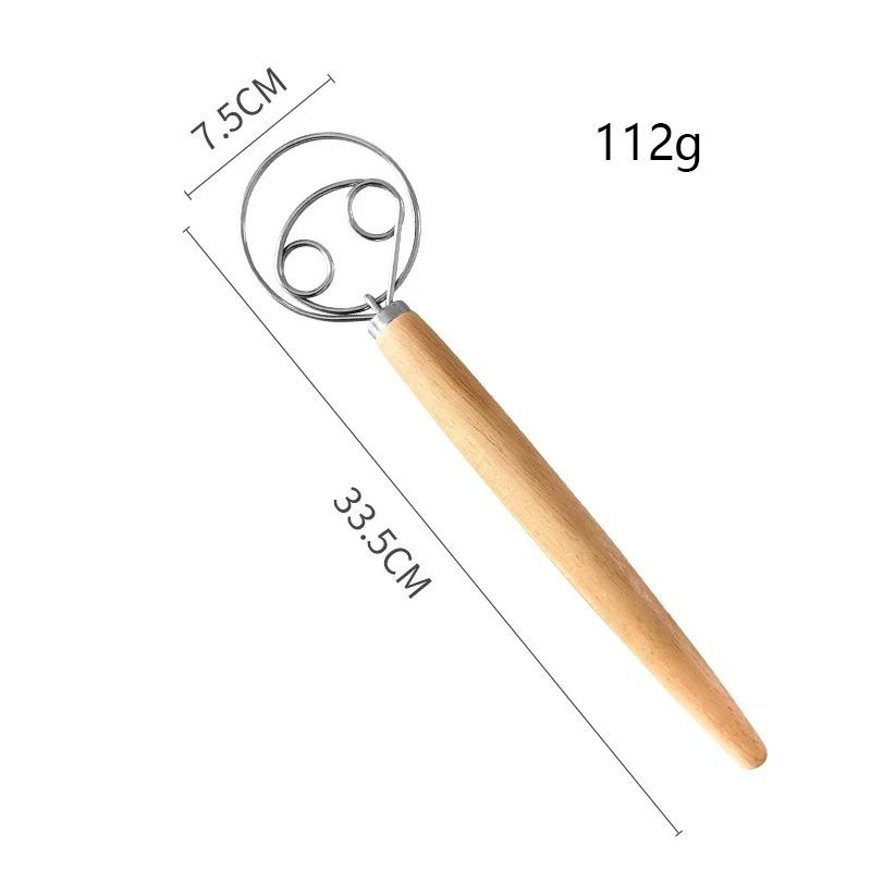 13-дюймовый датский венчик для теста из нержавеющей стали в голландском стиле, ручной миксер для хлебного теста с деревянной ручкой, кухонные инструменты для выпечки, блендер для ремесленника