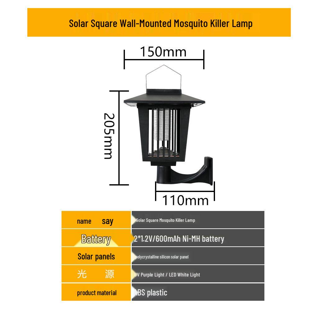 Waterproof Solar Electric Mosquito Killer Lamp for Outdoor Garden Use