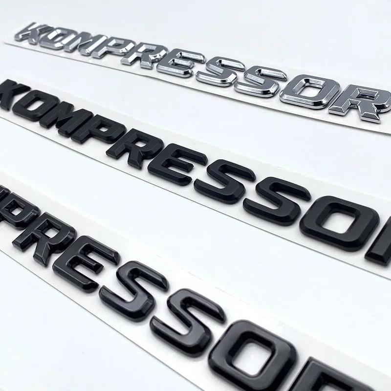 Chrome Black for Mercedes Benz Kompressor Emblem Rear Trunk Badge Lettering Stickers CLK SLK SL CLS ML A B C S R Class Accessori