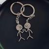 One Bag Stainless Steel Cartoon Couple Pair Of Figurines Pendant Doodle Love Fun Keychain\t Matchmaker