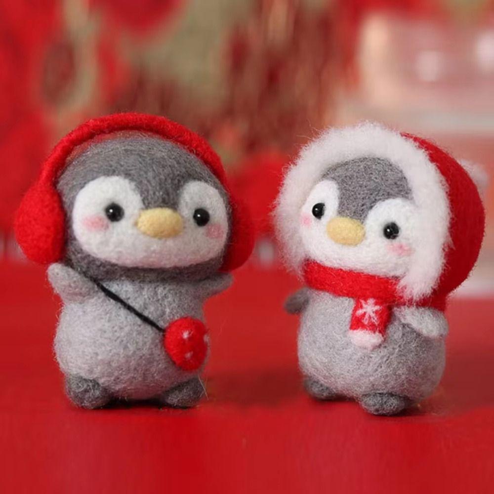 Cartoon Toy Doll Wool Felting Kit Not Finished Felting Starter Kit Cute Needle Felting Kit