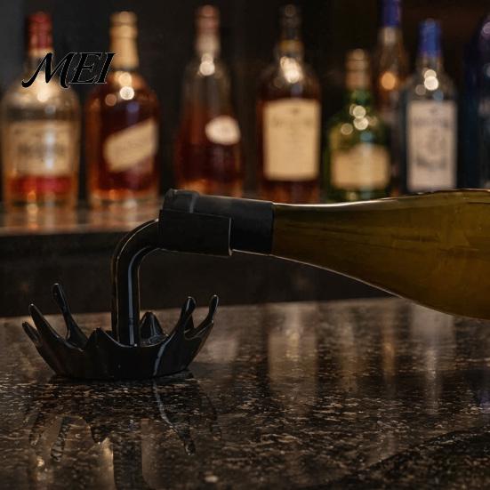 Wine Tabletop Centerpiece 3D Printed Crown Bottle Holder, Creative Spilled Splash Water Base Desktop Rack Rack, Minimalist Artistic Stand for Home Bar