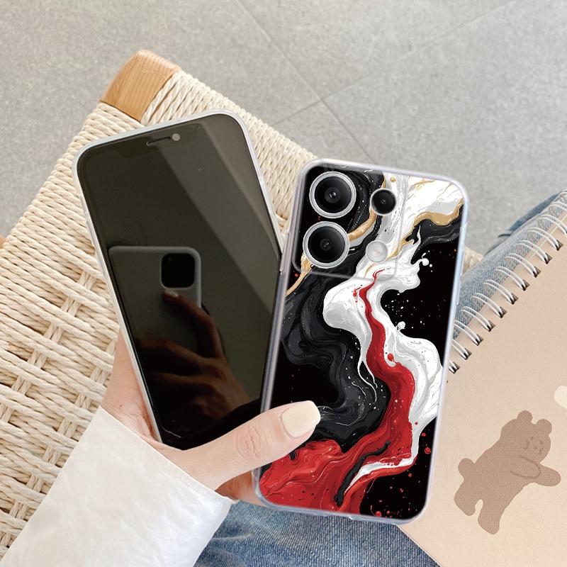 Мраморный мягкий прозрачный силиконовый чехол для Xiaomi Redmi Note 13 14T 15 Samsung A55 A35 S24 FE iPhone 15 Huawei Honor 200 Camera Защитный противоударный чехол