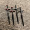 Novel Punk Multicolor Crystal Dagger- Earrings Metal Sword- Handle Studs Earrings for Women Girls Halloween Jewelry Gift