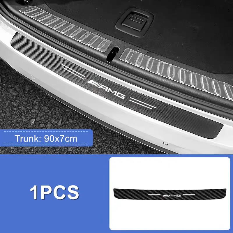 WAK3 1/4/5Pcs Carbon Fiber Car Door Sill Protector Stickers For Mercedes Benz CLS A200 GLK CLK A260 GLC Interior Mouldings MKTTZ-BENN