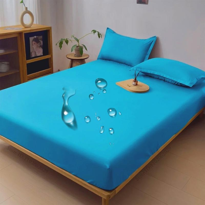 2025 Водонепроницаемый Наматрасник Простыня на резинке Матрас Покрывало Защитные Накладки Односпальный/Двуспальный/Кинг/Квинсайз Полный Размер Серый/Белый