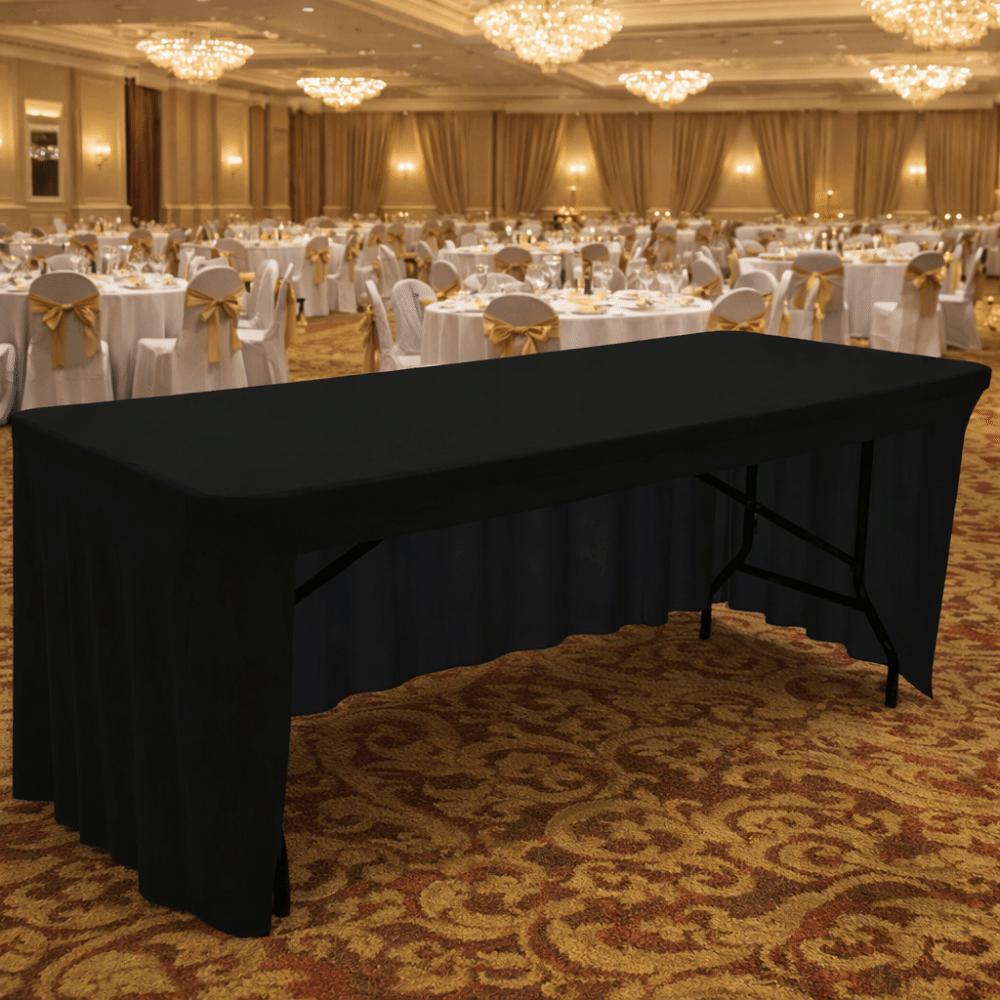Solid Color Spandex Stretch Tablecloth Rectangular Dustproof Table Cover Washable Elastic Exhibition Table Decor Banquet