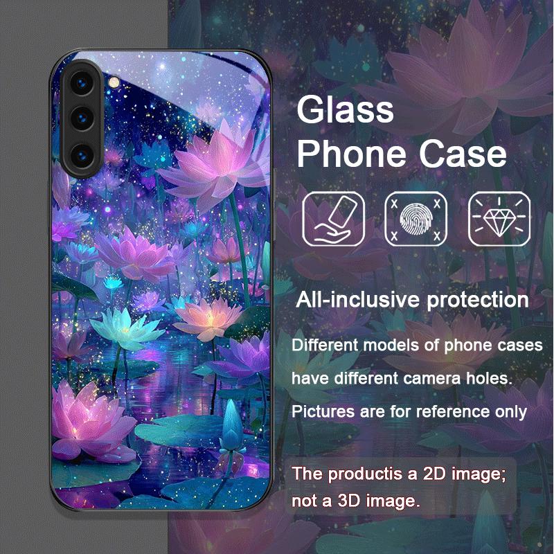 Стильный чехол из закаленного стекла с узором из белых пионов для Samsung Galaxy S25 Ultra S24 S23 Plus S22+ S21 S20 FE 5G