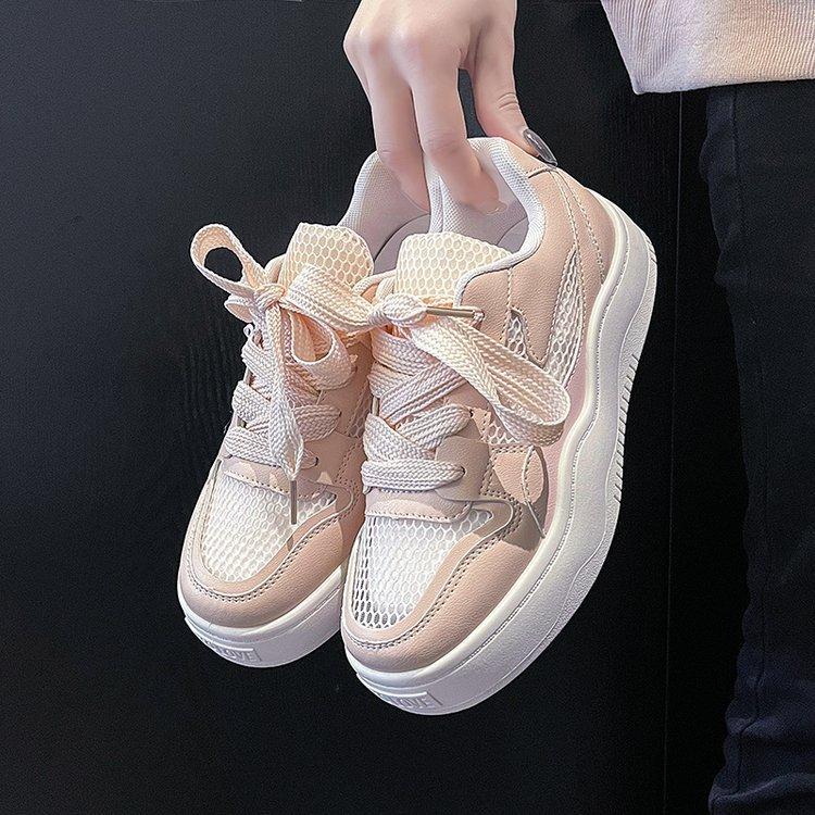 Маленькие белые туфли женские 2025 новые сетчатые туфли на мягкой подошве повседневные универсальные модные туфли лето тонкие дышащие кеды