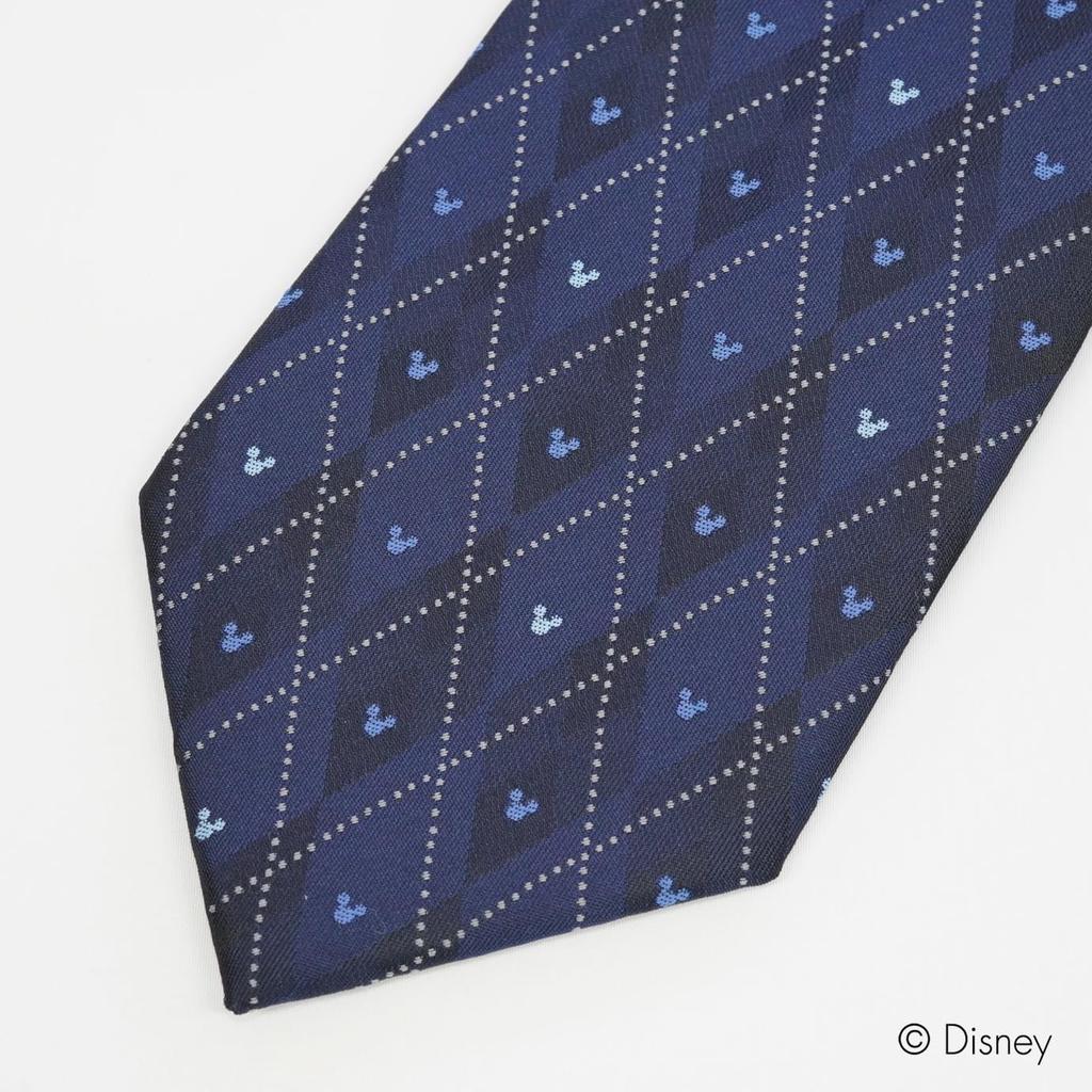 Disney Галстук Mitsumaru с узором «Аргайл» D50035, один размер, идеально подходит для бизнеса или в качестве подарка, темно-синий, большинство, повседневный,