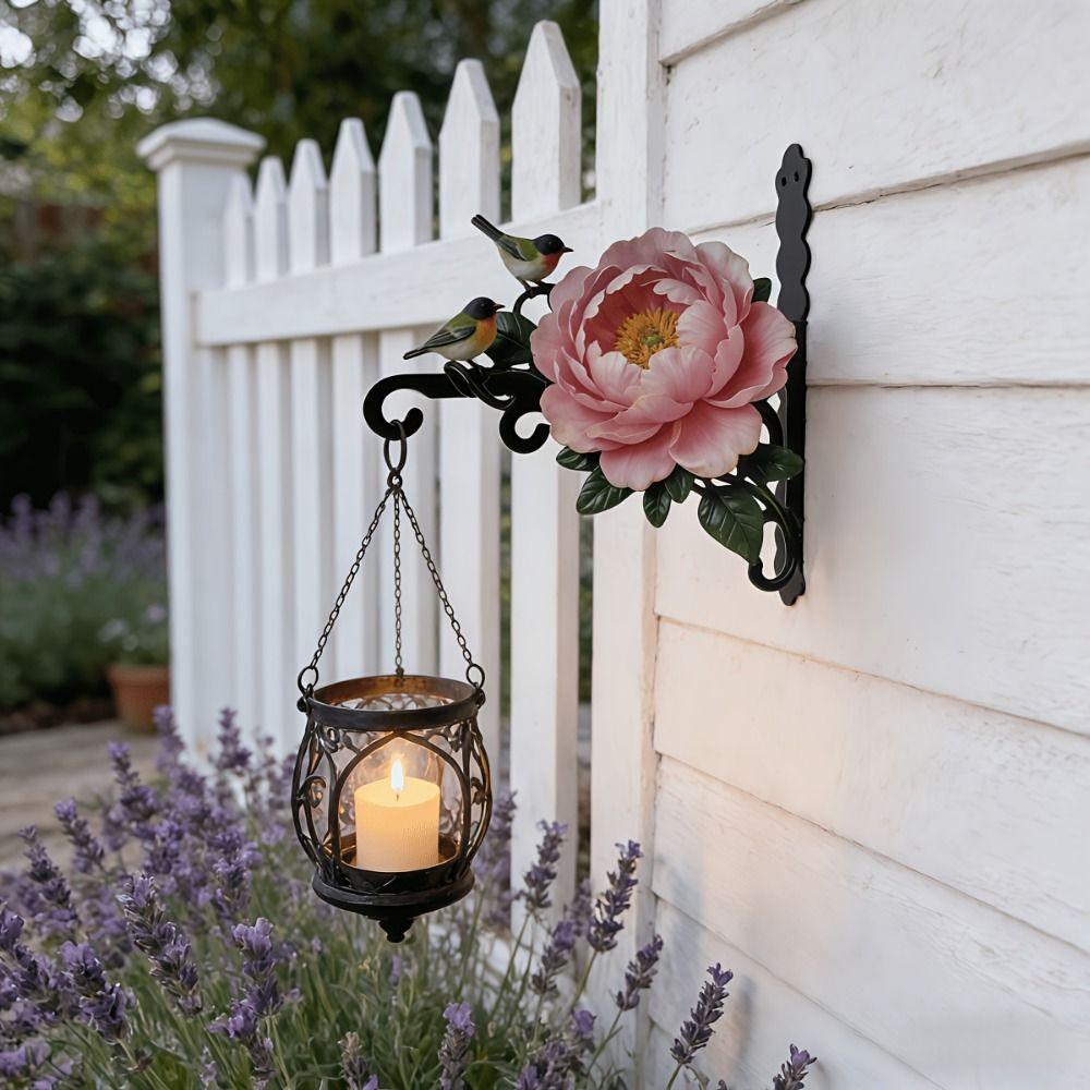 Iron Art Wall Mounted Hanger Colorful Bird Cage Rack Multi-functional Plant Hanging Bracket  Indoor