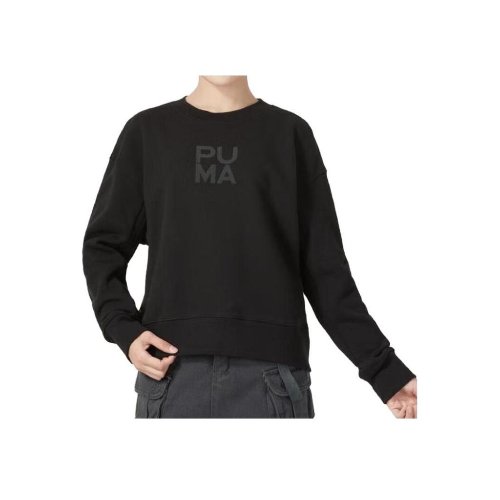 Puma Буквенный принт бег тренировка фитнес спорт повседневная толстовка с капюшоном женские толстовки черные 623497-01