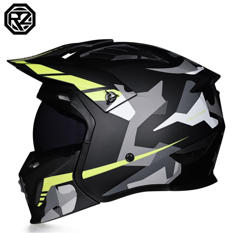 Мотоциклетный шлем, мужской ретро-комбинированный шлем, полный шлем, полушлем, ретро-шлем, разборный комбинированный шлем